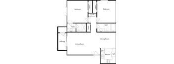 A diagram shows a floor plan of an apartment with labeled rooms such as Bedroom, Bath, Kitchen, Living Room, Dining Room, and Balcony.