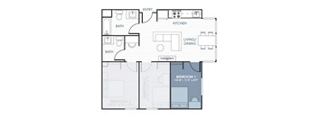 a floor plan of an apartment home.