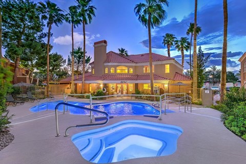 A house with a pool in the backyard.