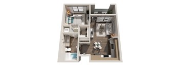 A1 1 Bedroom 1 Bathroom Flat Floor Plan 628 Square Feet