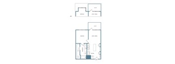 A1 11A 11B 11C 11D 11E 1 Bedroom 1 Bathroom Floor Plan with 670 - 694 Square Feet