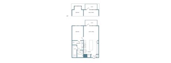 A3 11H 11I 11J 1 Bedroom 1 Bathroom Floor Plan with 861 - 914 Square Feet