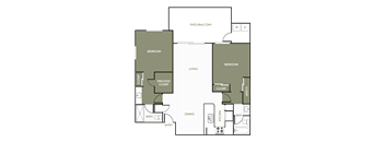 A floor plan of an apartment home