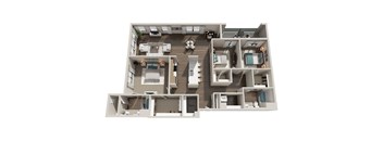 C2 3 Bedroom 2 Bathroom Flat Floor Plan 1899 Square Feet
