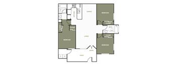 A floor plan of an apartment home