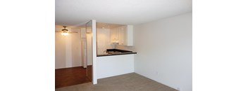 Two bedrooms one bathroom apartment floorplan