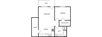 a floor plan of a house with a bedroom and a living room