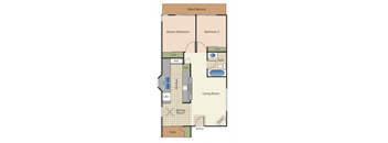 a floor plan of a bedroom apartment