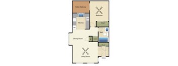Image of a one bedroom apartment.
