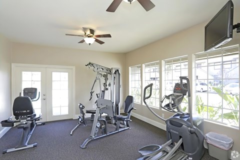 A well equipped gym.