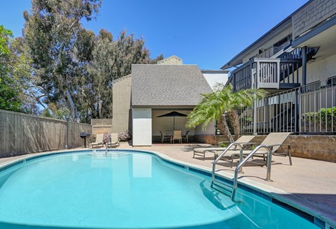 the swimming pool at our apartments