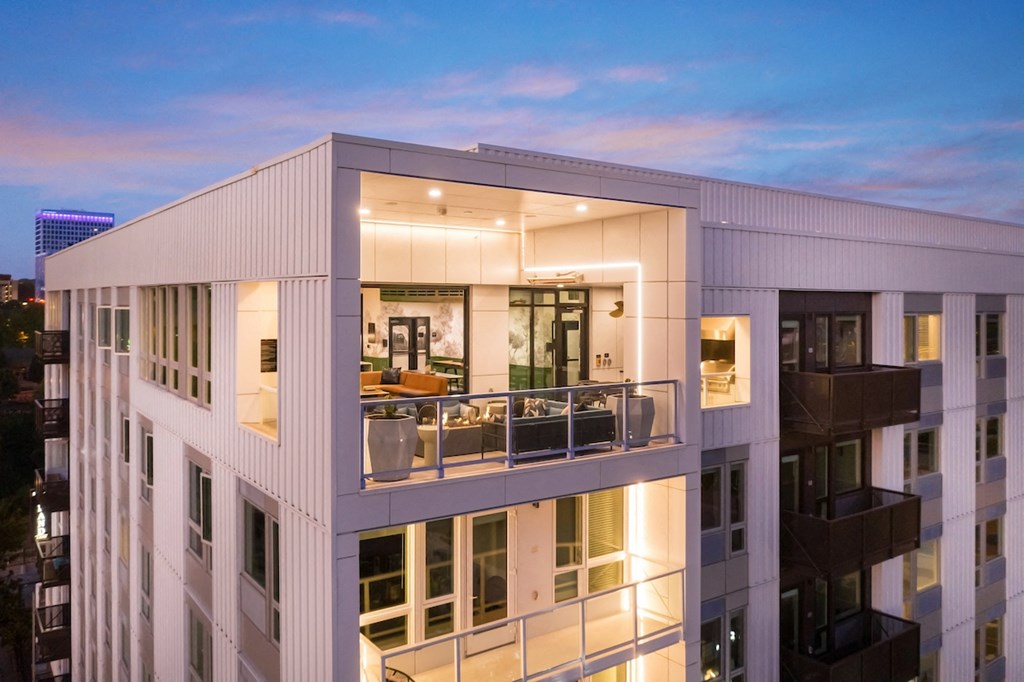 Exterior view of rooftop terrace and resident lounge