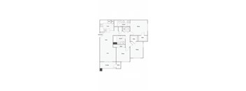 Three bedrooms two and a half baths apartment floorplan