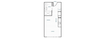 A black and white floor plan for an apartment home.