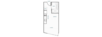 A black and white floor plan for an apartment home.