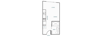 A black and white floor plan for an apartment home.