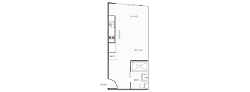 A black and white floor plan for an apartment home.