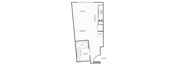 A black and white floor plan for an apartment home.