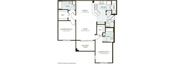 A black and white 2D floor plan of an apartment home