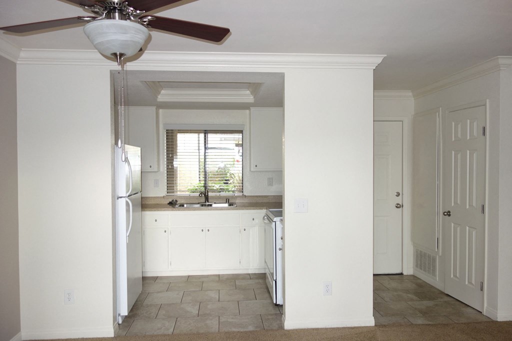 a view of the kitchen from the living room