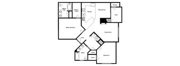 A floor plan of an apartment home