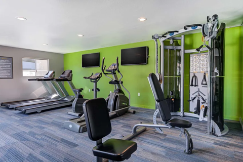 a gym filled with exercise equipment