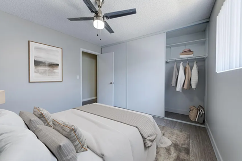 staged bedroom with closet
