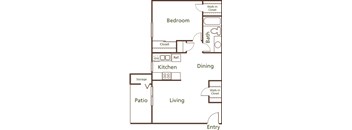 a floor plan of a one bedroom apartment