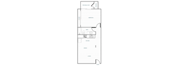 A black and white floor plan of an apartment home.