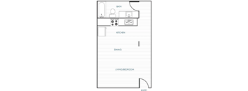 A black and white floor plan of an apartment home.