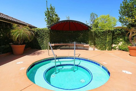 The spa in the pool area.
