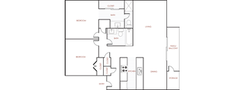a floor plan of a home with a bedroom and a living room