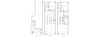 four different floor plans of a modern apartment with different floors and different layouts