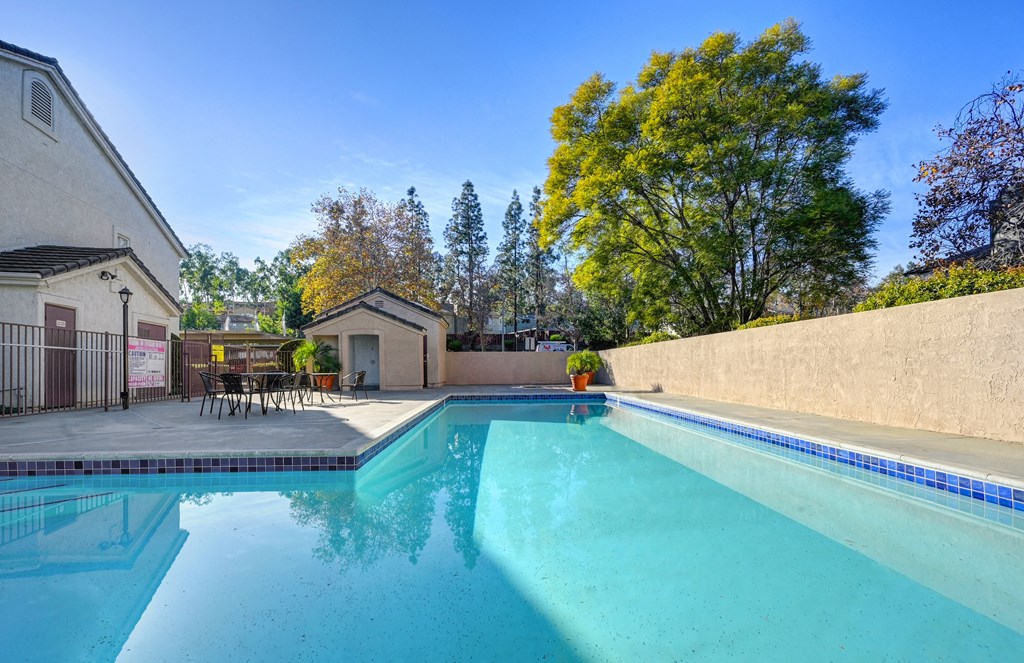 Pool area with lounge seating