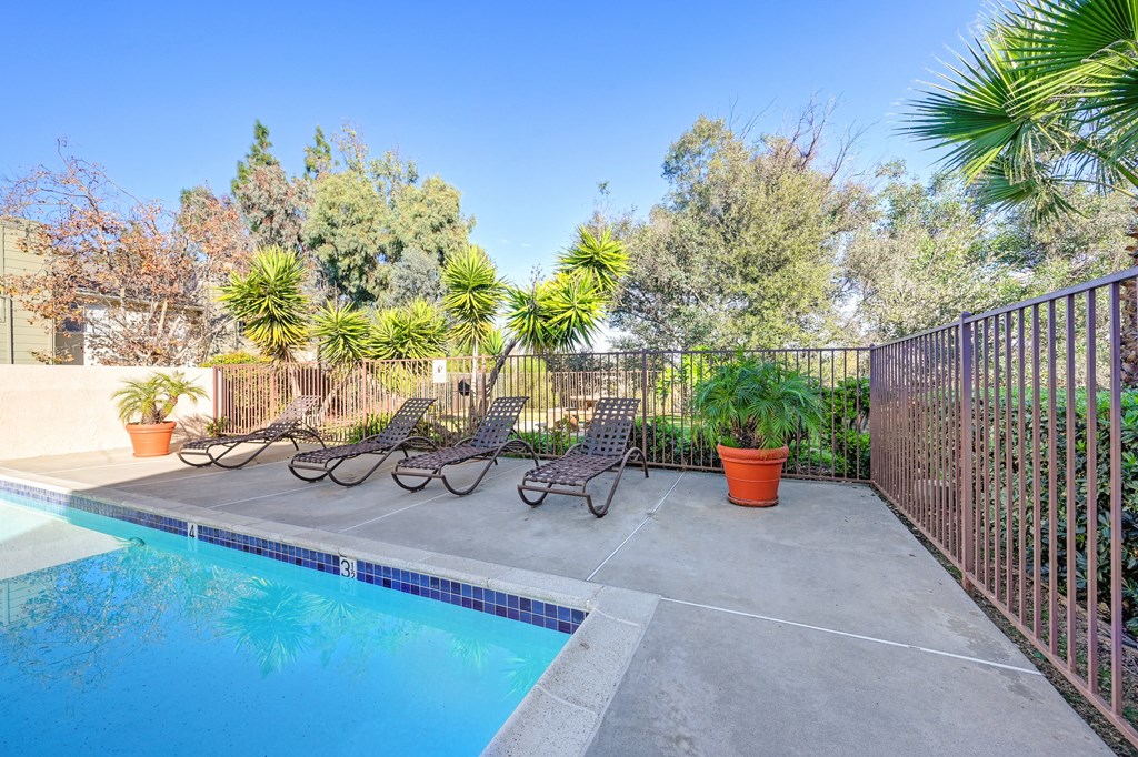 Pool area with lounge seating