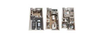 TH-C7 3 Bedroom 2_5 Bathroom Townhome Floor Plan with 2-Car Garage 1918 Square Feet