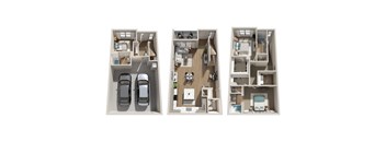 TH-C8 3 Bedroom 3_5 Bathroom Townhome Floor Plan with 2-Car Garage 2003 Square Feet