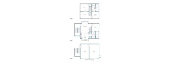 TH1G 22J 2 Bedroom 2 Bathroom Townhome Floor Plan with 1385 Square Feet