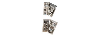 TH-B7 2 Bedroom 2 Bathroom Townhome Floor Plan 1313 Square Feet