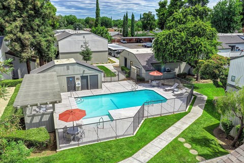 An ariel view of the pool.