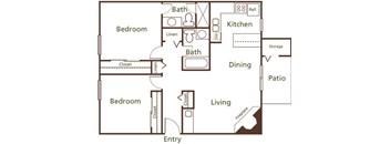a floor plan of a two bedroom apartment