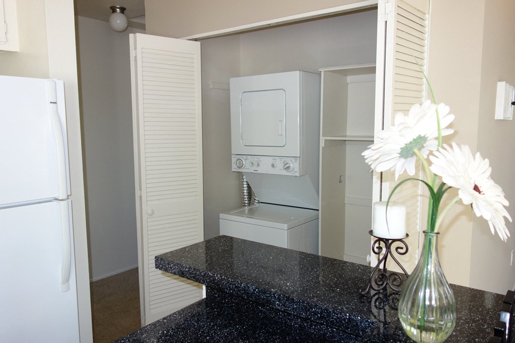 this is a photo of the utility room in the 690 square foot 1 bedroom apartment at