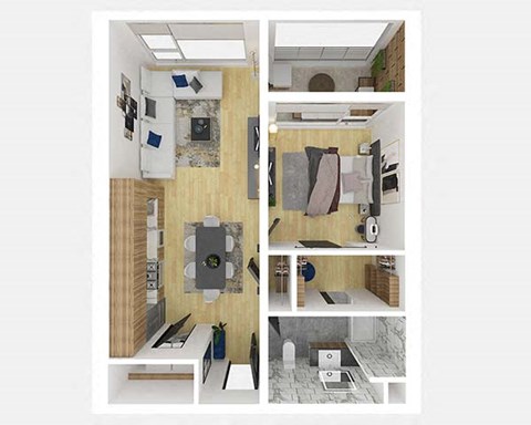 a floor plan of a room with a sink and a mirror