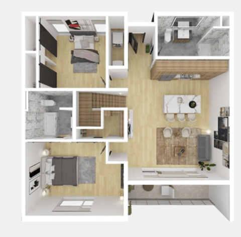 a floor plan of a two bedroom apartment