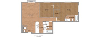 B1 floor plan at H Squared Apartments, Denton, TX