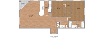 B3 floor plan at H Squared Apartments, Denton, TX, Texas