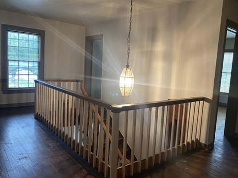 Beautiful wood stairs and railings