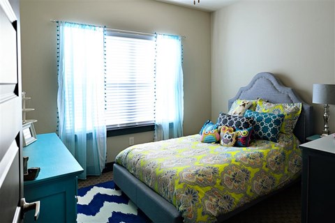 Well Decorated Bedroom With Plenty Of Natural Lights at H Squared Apartments, Denton, TX, 76201