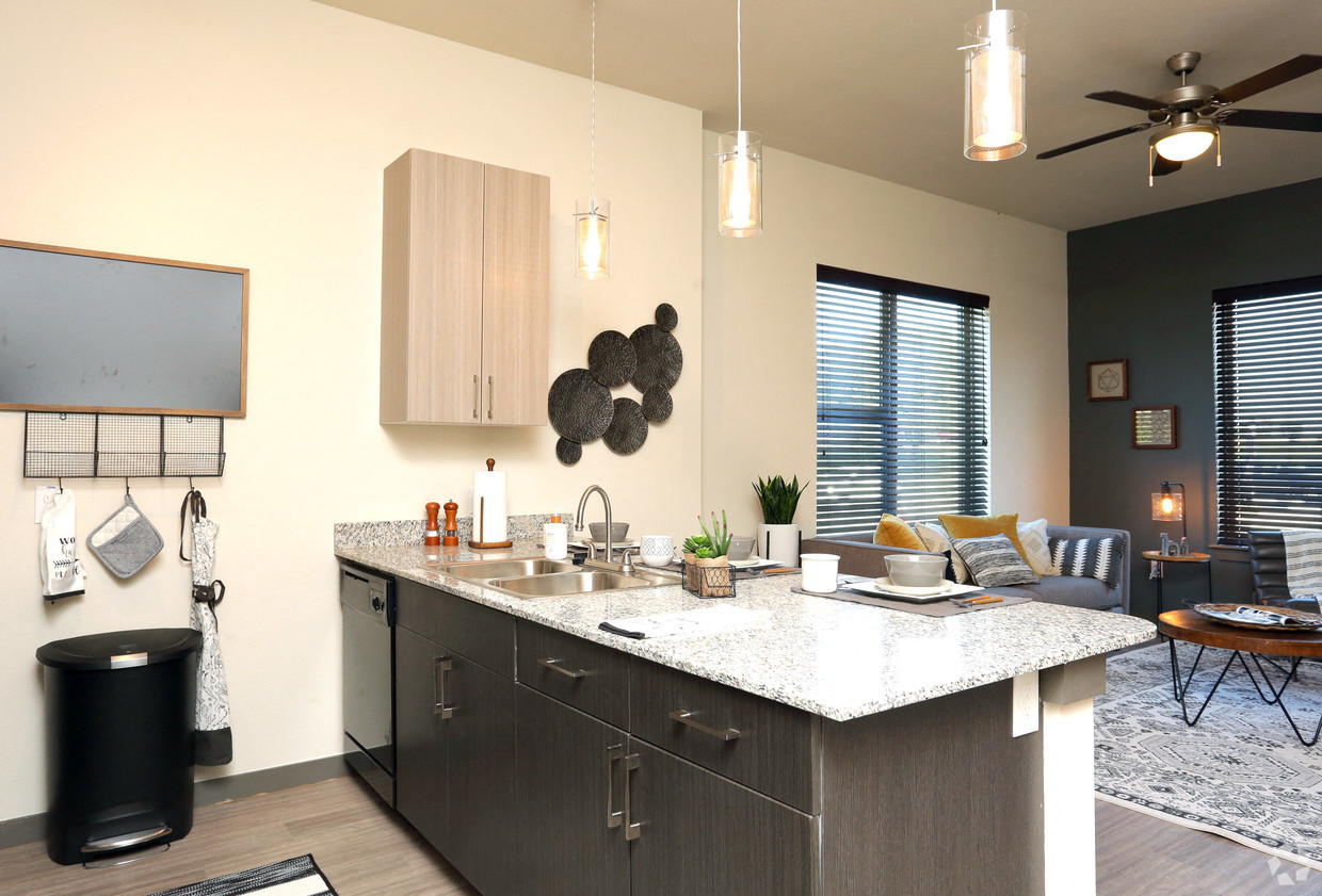 Kitchen And Living at The Liberty Lofts, Gainesville, TX, 76240