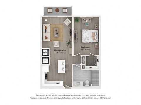 A1 1 Bedroom 1 Bathroom